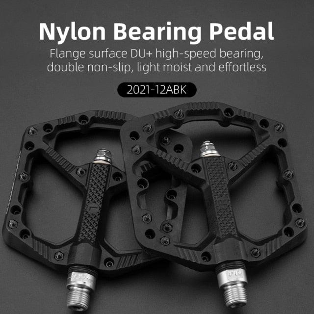 Ultralight Seal Bearings Bicycle Bike Pedals Cycling Nylon Road Pedals Flat Platform Bicycle Parts Accessories Pedals Mountain Bike Pedals Lightweight Nylon Fiber Bicycle Platform Pedals For Mountain Bike Stevvex
