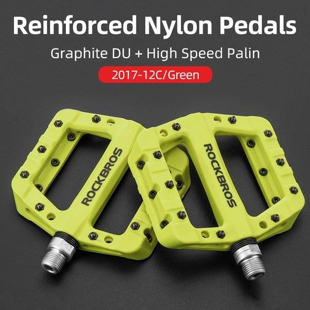 Ultralight Seal Bearings Bicycle Bike Pedals Cycling Nylon Road Pedals Flat Platform Bicycle Parts Accessories Pedals Mountain Bike Pedals Lightweight Nylon Fiber Bicycle Platform Pedals For Mountain Bike Stevvex