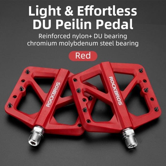 Ultralight Seal Bearings Bicycle Bike Pedals Cycling Nylon Road Pedals Flat Platform Bicycle Parts Accessories Pedals Mountain Bike Pedals Lightweight Nylon Fiber Bicycle Platform Pedals For Mountain Bike Stevvex