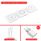 Foldable 3 in 1 Wireless Charger for iPhone and Apple Watch Pi-Mart