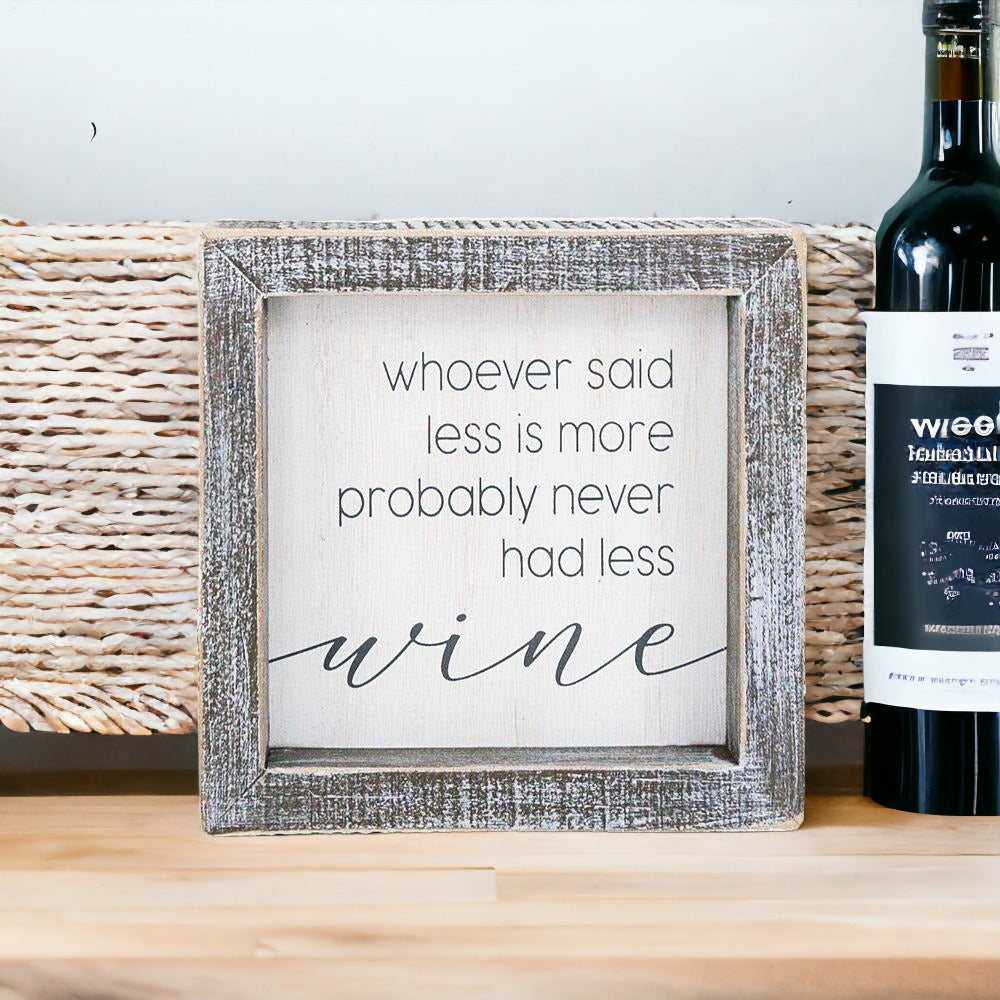 Wine Kitchen Sign 5x5 Thick Framed Wooden Bar Label Sign For Wine Lovers BandsCo Straps