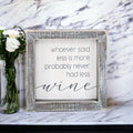 Wine Kitchen Sign 5x5 Thick Framed Wooden Bar Label Sign For Wine Lovers BandsCo Straps