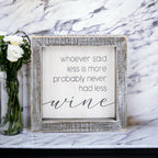 Wine Kitchen Sign 5x5 Thick Framed Wooden Bar Label Sign For Wine Lovers BandsCo Straps