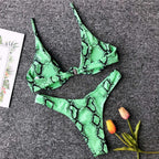 Underwired Bikini Female Swimsuit Women Swimwear Two-Piece V Shape Wire Bikini Set Bather Bathing Suit Women Micro Bikini Set Shiny Metallic 2 Piece Swimsuit Push Up Underwire Swimwear Bathing Suit