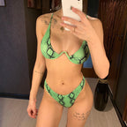 Underwired Bikini Female Swimsuit Women Swimwear Two-Piece V Shape Wire Bikini Set Bather Bathing Suit Women Micro Bikini Set Shiny Metallic 2 Piece Swimsuit Push Up Underwire Swimwear Bathing Suit