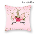 Unicorn Cushion Cover Decor Sofa Cushion Case Bed Pillow Cover Home Party Decoration Unicorn Birthday Decor Pillow Covers Cute Girls Pillow Beautiful Pink Girl Pillow Case Stevvex