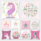 Unicorn Cushion Cover Decor Sofa Cushion Case Bed Pillow Cover Home Party Decoration Unicorn Birthday Decor Pillow Covers Cute Girls Pillow Beautiful Pink Girl Pillow Case Stevvex