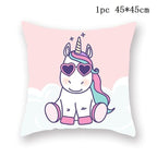Unicorn Cushion Cover Decor Sofa Cushion Case Bed Pillow Cover Home Party Decoration Unicorn Birthday Decor Pillow Covers Cute Girls Pillow Beautiful Pink Girl Pillow Case Stevvex