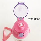 Unicorn Drinking Water Bottle for School Children Girls Kids with Straw Straps BPA FREE Cute Pink Outdoor Sport Water Bottle for Infant Toddler 500ml Anti-Spill Sippy Cup with Soft Silicone Straw BPA Free Anti Spill Lock Leak Proof Easy Neck Hanging Cap