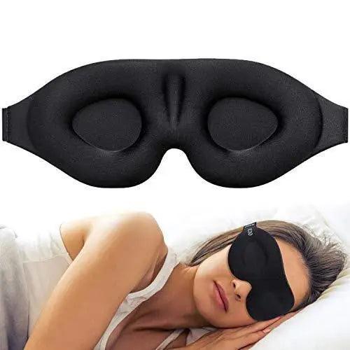 Unique 3D Contoured Cup Blindfold Concave Molded Night Sleep Mask Upgraded Eye Cover With Adjustable Strap Eye Pillow Soft Comfy Eye Shade For Nap Travel Night Shift Stevvex
