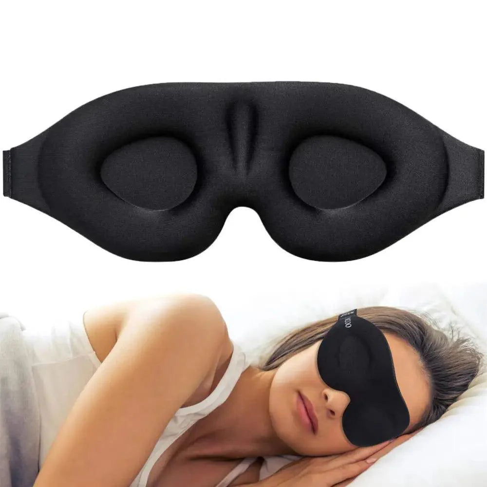 Unique 3D Contoured Cup Blindfold Concave Molded Night Sleep Mask Upgraded Eye Cover With Adjustable Strap Eye Pillow Soft Comfy Eye Shade For Nap Travel Night Shift Stevvex