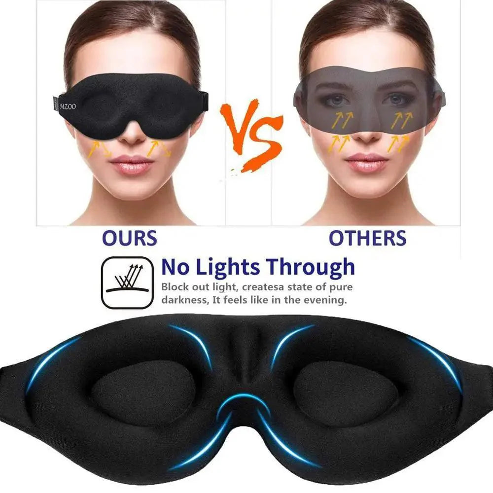 Unique 3D Contoured Cup Blindfold Concave Molded Night Sleep Mask Upgraded Eye Cover With Adjustable Strap Eye Pillow Soft Comfy Eye Shade For Nap Travel Night Shift Stevvex
