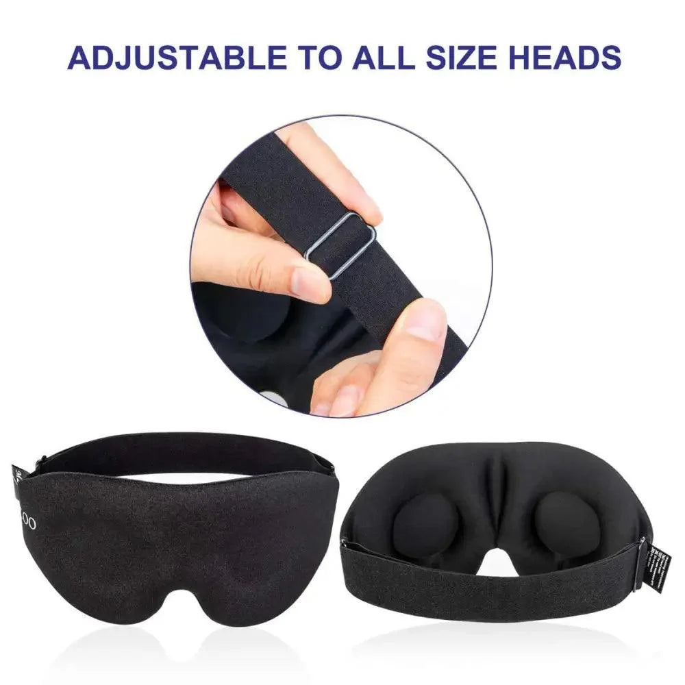 Unique 3D Contoured Cup Blindfold Concave Molded Night Sleep Mask Upgraded Eye Cover With Adjustable Strap Eye Pillow Soft Comfy Eye Shade For Nap Travel Night Shift Stevvex