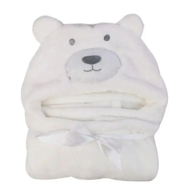Unique Bear Shaped Baby Hooded Bathrobe Trendy Soft Baby Blanket Baby Bath Towel Cartoon Patter Towel Stevvex