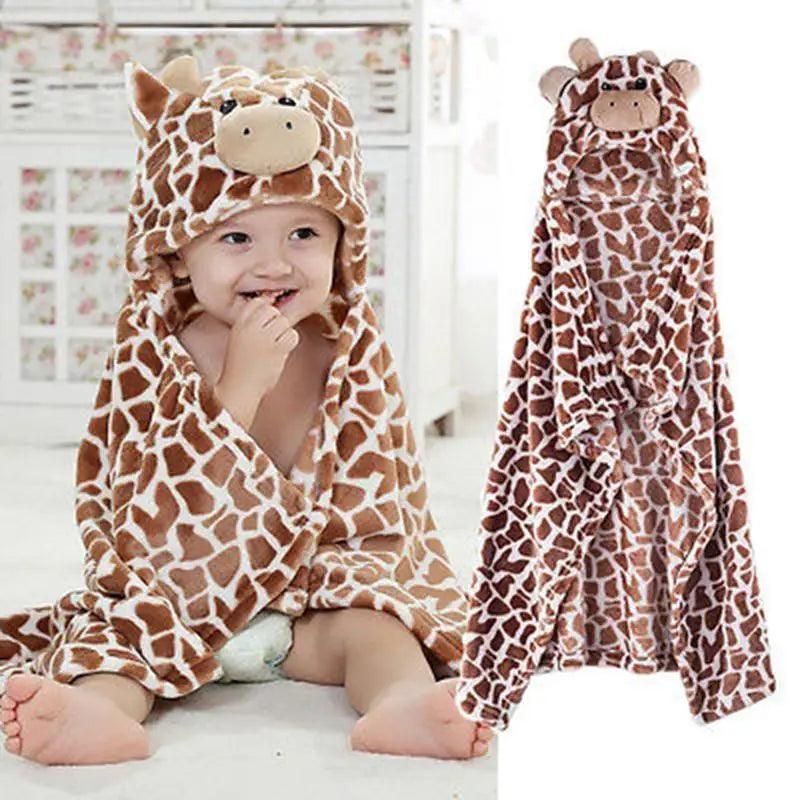 Unique Bear Shaped Baby Hooded Bathrobe Trendy Soft Baby Blanket Baby Bath Towel Cartoon Patter Towel Stevvex