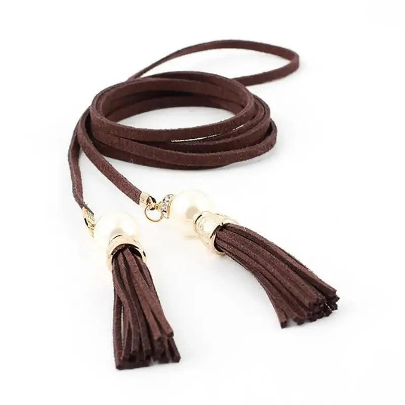Unique Classic PU Leather Tie Strap Waist Belt For Women Modern Rope Style Design Ladies Waistbands Stevvex