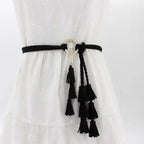 Unique Classic PU Leather Tie Strap Waist Belt For Women Modern Rope Style Design Ladies Waistbands Stevvex