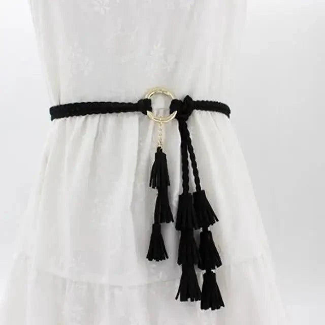 Unique Classic PU Leather Tie Strap Waist Belt For Women Modern Rope Style Design Ladies Waistbands Stevvex