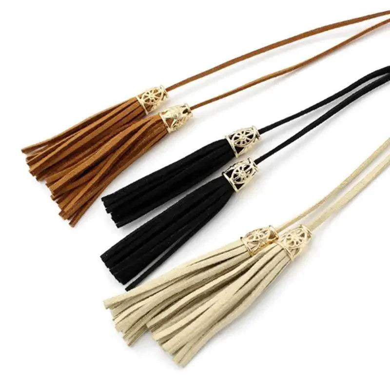 Unique Classic PU Leather Tie Strap Waist Belt For Women Modern Rope Style Design Ladies Waistbands Stevvex