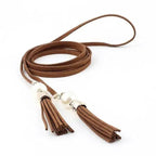 Unique Classic PU Leather Tie Strap Waist Belt For Women Modern Rope Style Design Ladies Waistbands Stevvex