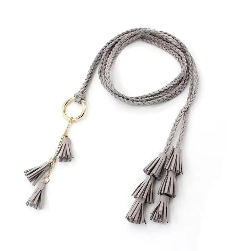 Unique Classic PU Leather Tie Strap Waist Belt For Women Modern Rope Style Design Ladies Waistbands Stevvex