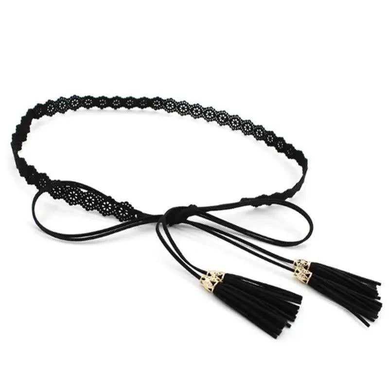 Unique Classic PU Leather Tie Strap Waist Belt For Women Modern Rope Style Design Ladies Waistbands Stevvex