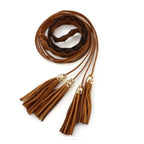 Unique Classic PU Leather Tie Strap Waist Belt For Women Modern Rope Style Design Ladies Waistbands Stevvex