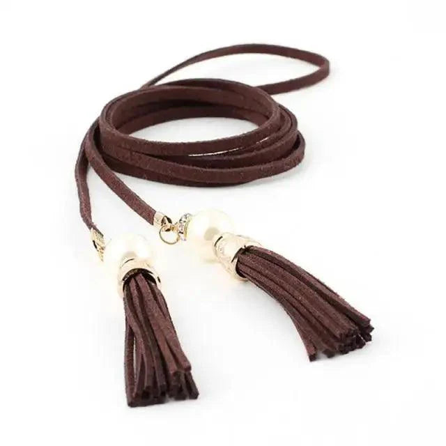 Unique Classic PU Leather Tie Strap Waist Belt For Women Modern Rope Style Design Ladies Waistbands Stevvex