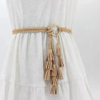 Unique Classic PU Leather Tie Strap Waist Belt For Women Modern Rope Style Design Ladies Waistbands Stevvex