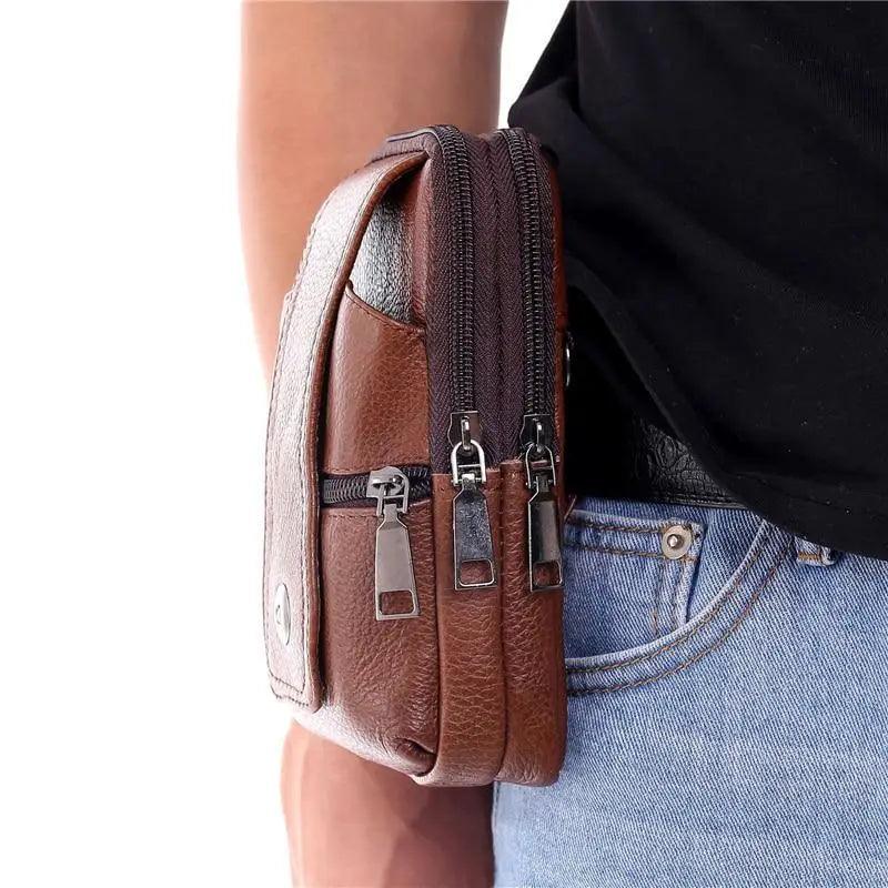 Unique Cross Body Shoulder Bag  Classic Texture Creative Delicate Design  PU Leather Fanny Waist Bag Elegant  Mobile Phone Belt Bum Pouch Stevvex