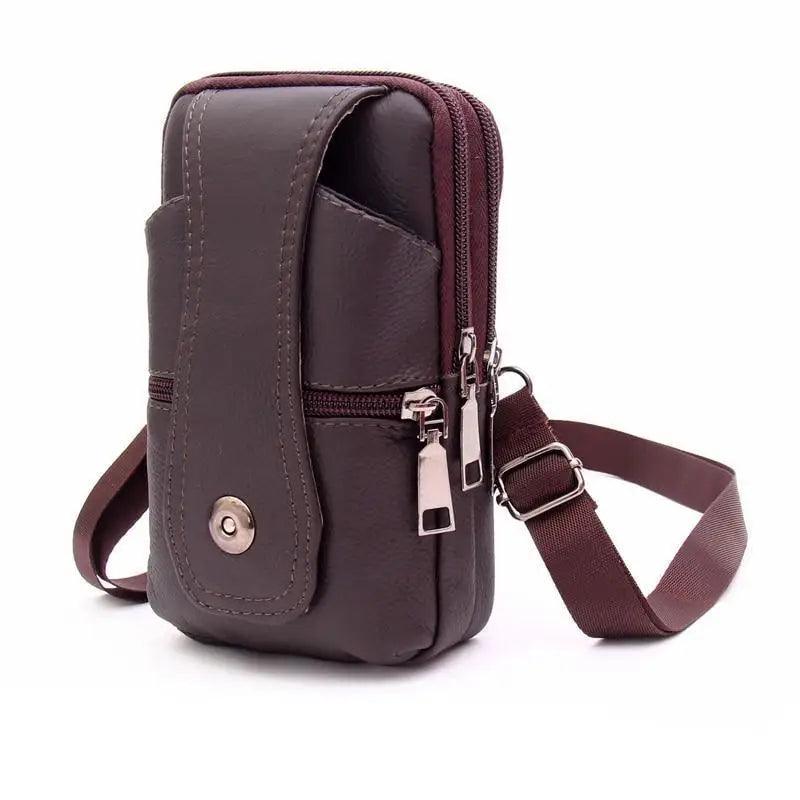 Unique Cross Body Shoulder Bag  Classic Texture Creative Delicate Design  PU Leather Fanny Waist Bag Elegant  Mobile Phone Belt Bum Pouch Stevvex