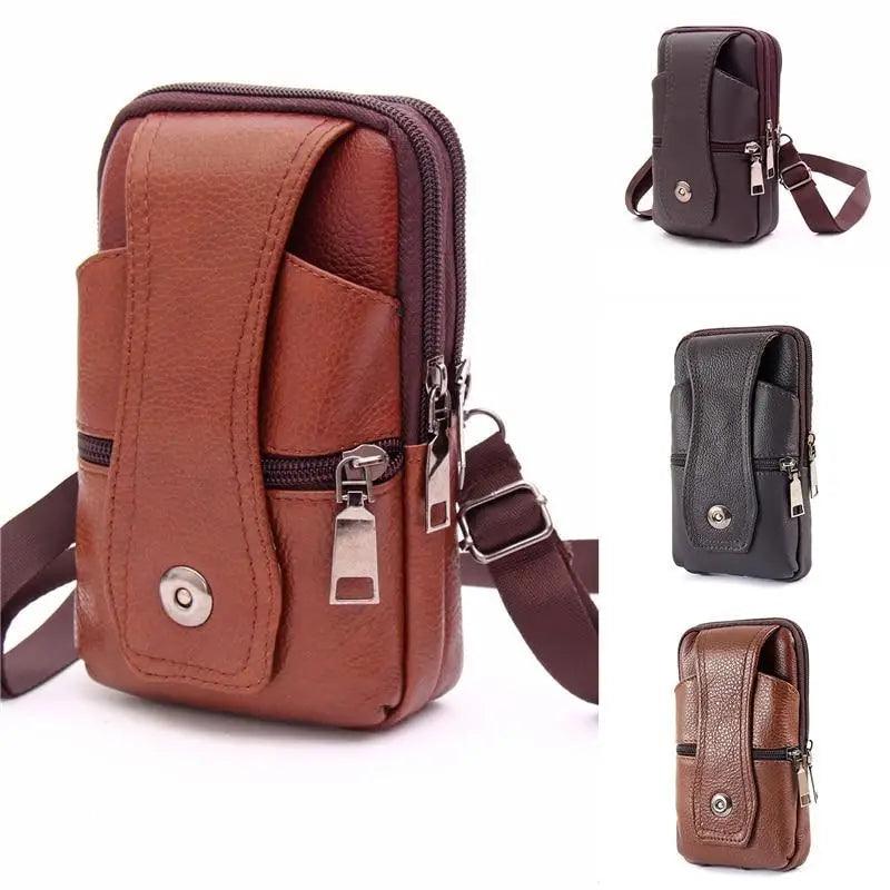 Unique Cross Body Shoulder Bag  Classic Texture Creative Delicate Design  PU Leather Fanny Waist Bag Elegant  Mobile Phone Belt Bum Pouch Stevvex