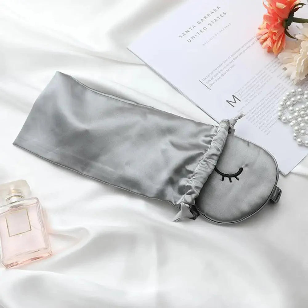 Unique Design Eyelash Embroidery Imitated Silk Sleeping Eye Masks Shading Patch Cover Blindfold With Adjustable Strap Travel Relax Eye Care Tools With Bag Stevvex