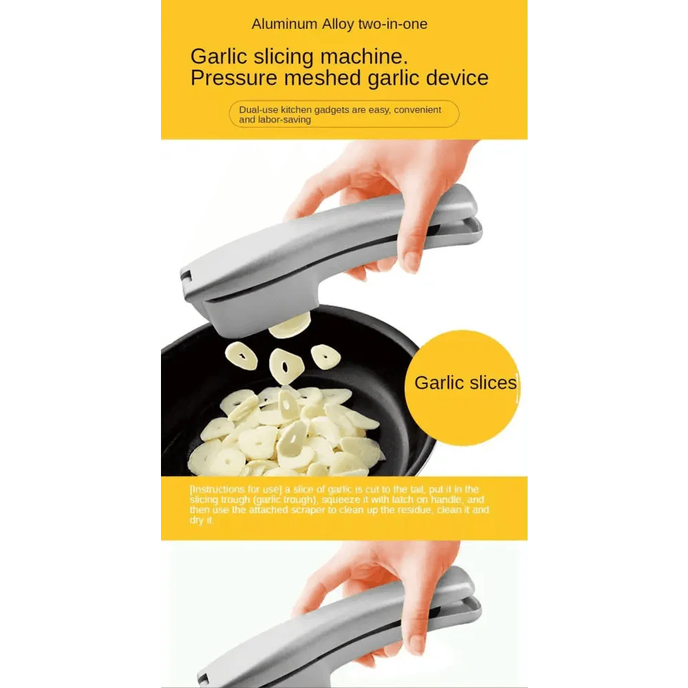 Unique Design Kitchen Household Manual Garlic Press Aluminum Alloy Garlic Maker Garlic Squeeze Garlic Press Kitchen Gadget Stevvex