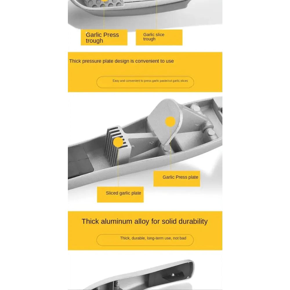 Unique Design Kitchen Household Manual Garlic Press Aluminum Alloy Garlic Maker Garlic Squeeze Garlic Press Kitchen Gadget Stevvex