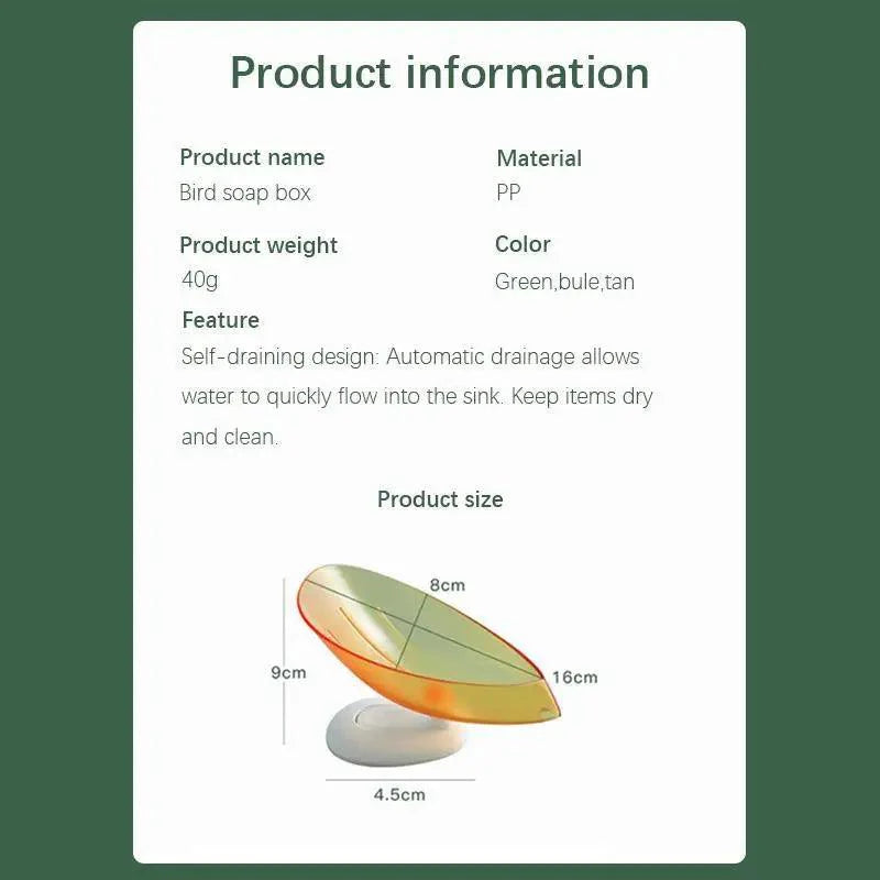 Unique Design Leaf Shape Soap Box Drain Soap Holder Box Bathroom Accessories Toilet Laundry Soap Box Bathroom Supplies Tray Gadgets Stevvex