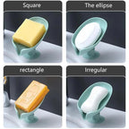 Unique Design Leaf Shape Soap Box Drain Soap Holder Box Bathroom Accessories Toilet Laundry Soap Box Bathroom Supplies Tray Gadgets Stevvex