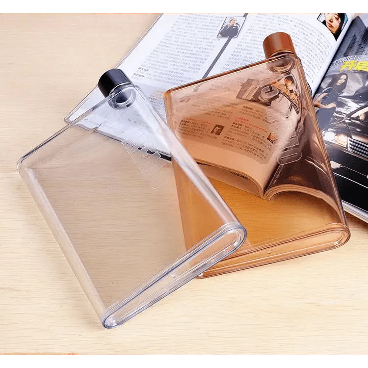 Unique Design Portable Book Paper Cup Botlte Flat Water Bottle Clear Paper Pad Water Bottle Flat Drinks Kettle Notebook Drink Bottle for Water Stevvex