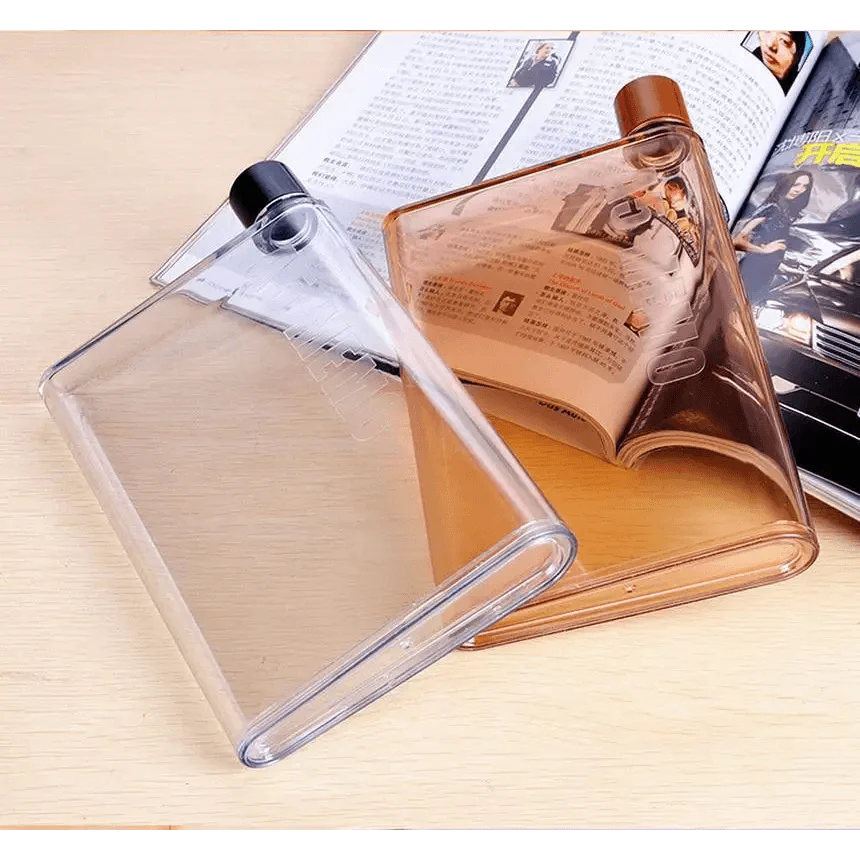 Unique Design Portable Book Paper Cup Botlte Flat Water Bottle Clear Paper Pad Water Bottle Flat Drinks Kettle Notebook Drink Bottle for Water Stevvex