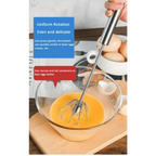 Unique Design Semi-automatic Egg Beater 304 Stainless Steel Egg Whisk Manual Hand Mixer Self Turning Egg Stirrer Kitchen Accessories Egg Tools Stevvex