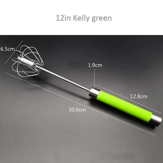 Unique Design Semi-automatic Egg Beater 304 Stainless Steel Egg Whisk Manual Hand Mixer Self Turning Egg Stirrer Kitchen Accessories Egg Tools Stevvex