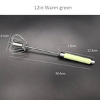 Unique Design Semi-automatic Egg Beater 304 Stainless Steel Egg Whisk Manual Hand Mixer Self Turning Egg Stirrer Kitchen Accessories Egg Tools Stevvex