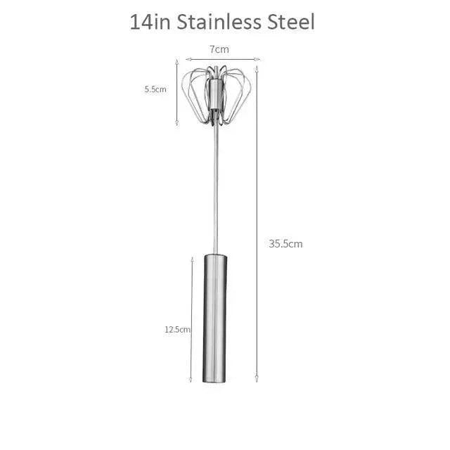 Unique Design Semi-automatic Egg Beater 304 Stainless Steel Egg Whisk Manual Hand Mixer Self Turning Egg Stirrer Kitchen Accessories Egg Tools Stevvex