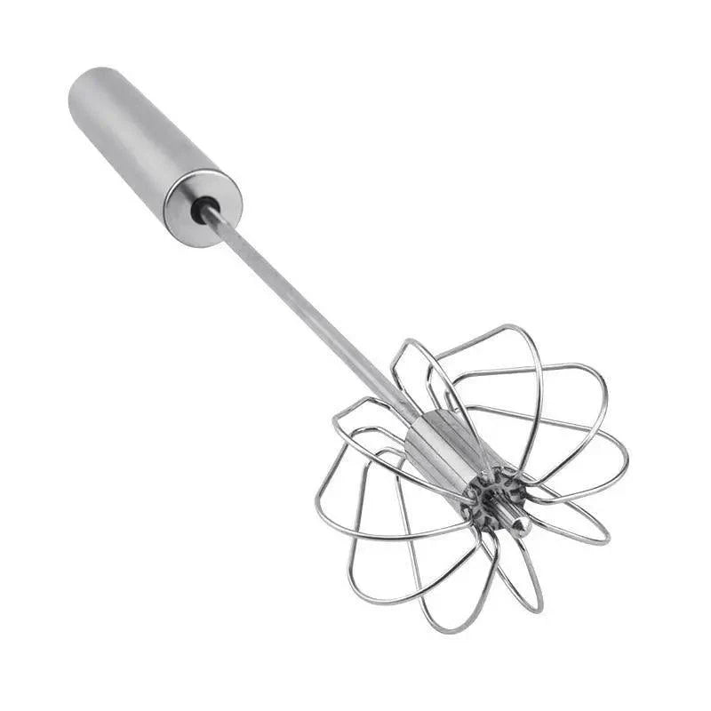 Unique Design Semi-automatic Egg Beater 304 Stainless Steel Egg Whisk Manual Hand Mixer Self Turning Egg Stirrer Kitchen Accessories Egg Tools Stevvex