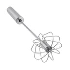 Unique Design Semi-automatic Egg Beater 304 Stainless Steel Egg Whisk Manual Hand Mixer Self Turning Egg Stirrer Kitchen Accessories Egg Tools Stevvex