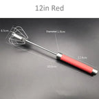Unique Design Semi-automatic Egg Beater 304 Stainless Steel Egg Whisk Manual Hand Mixer Self Turning Egg Stirrer Kitchen Accessories Egg Tools Stevvex
