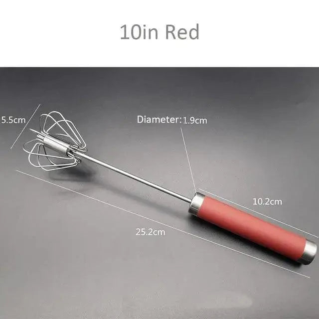 Unique Design Semi-automatic Egg Beater 304 Stainless Steel Egg Whisk Manual Hand Mixer Self Turning Egg Stirrer Kitchen Accessories Egg Tools Stevvex