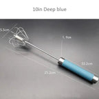 Unique Design Semi-automatic Egg Beater 304 Stainless Steel Egg Whisk Manual Hand Mixer Self Turning Egg Stirrer Kitchen Accessories Egg Tools Stevvex