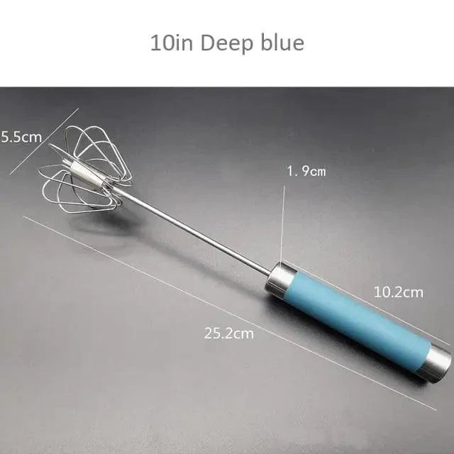 Unique Design Semi-automatic Egg Beater 304 Stainless Steel Egg Whisk Manual Hand Mixer Self Turning Egg Stirrer Kitchen Accessories Egg Tools Stevvex