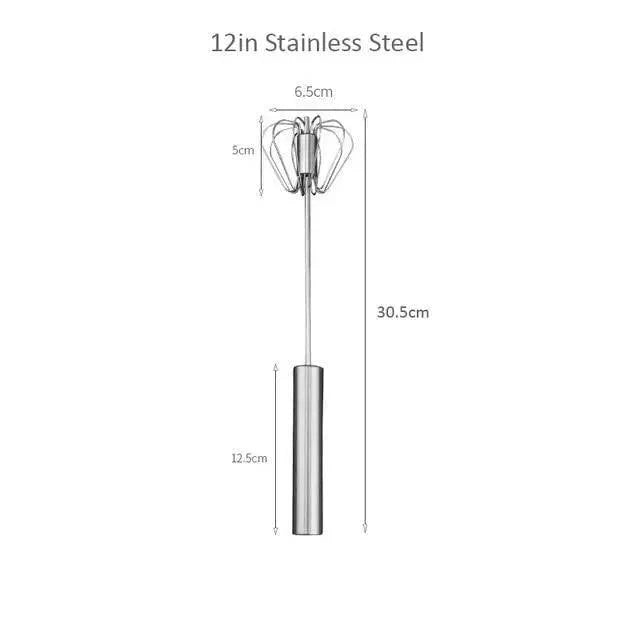 Unique Design Semi-automatic Egg Beater 304 Stainless Steel Egg Whisk Manual Hand Mixer Self Turning Egg Stirrer Kitchen Accessories Egg Tools Stevvex
